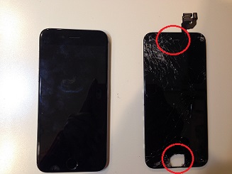 iPhone6ガラス割れ
